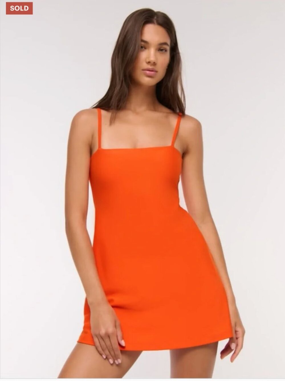 Abercrombie and Fitch YPB sculptLUX Bandeau Mini Dress in Bright Orange
